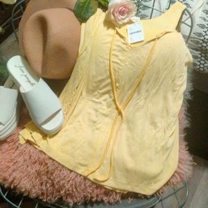 Free People Yellow Tank Top